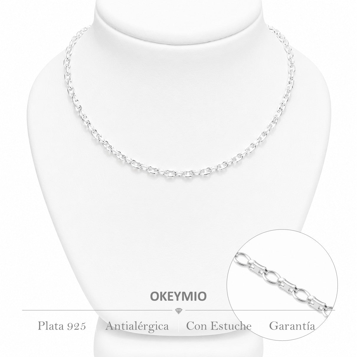 Cadena Tejido Gucci (45cm) Plata 925 Italiana