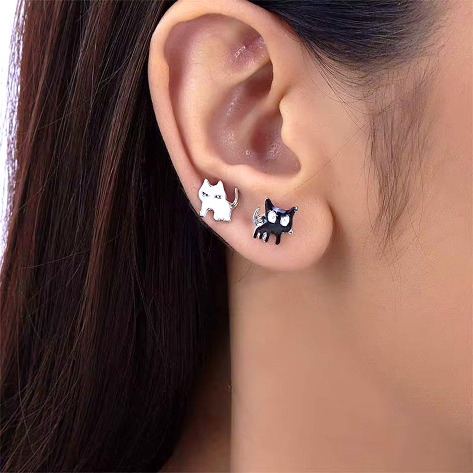 Aretes De Gato En Plata 925