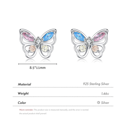 Aretes Mariposa En Plata 925