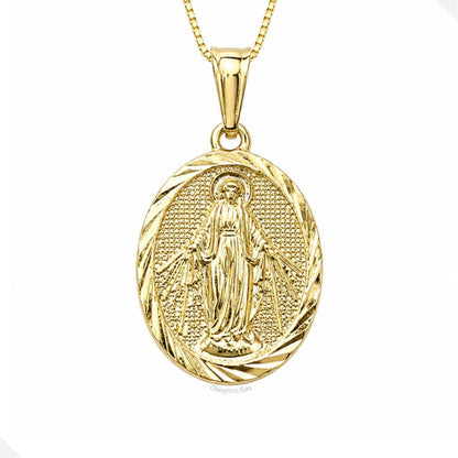 Dije Medalla Virgen Milagrosa Oro Laminado 18k (Sin cadena)