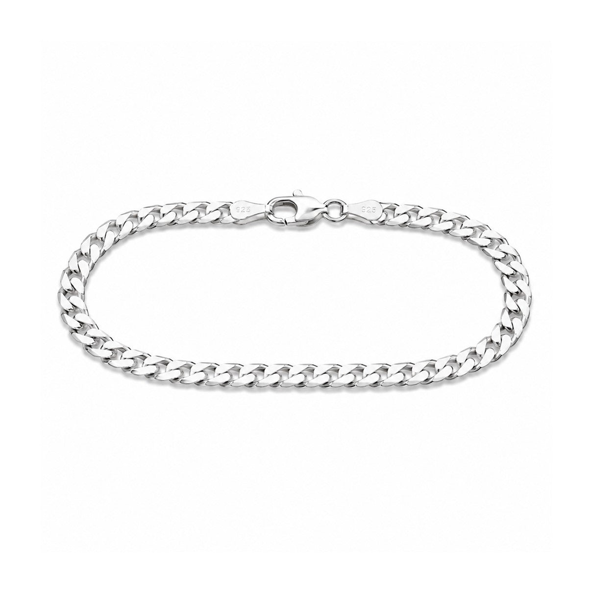 Pulsera Tipo Cubana Cuadrada En Plata 925 Italiana Unisex