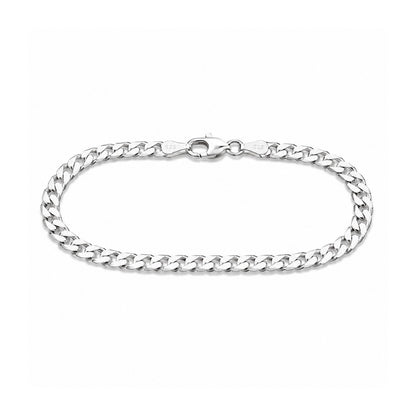 Pulsera Tipo Cubana Cuadrada En Plata 925 Italiana Unisex