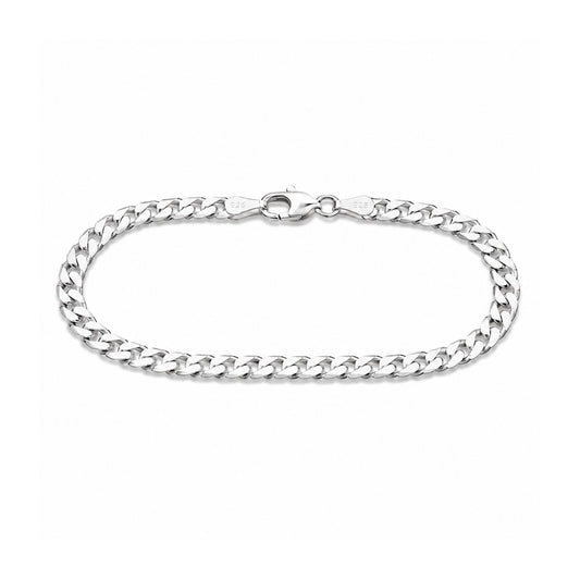 Pulsera Tipo Cubana Cuadrada En Plata 925 Italiana Unisex