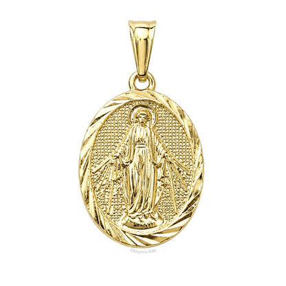 Dije Medalla Virgen Milagrosa Oro Laminado 18k