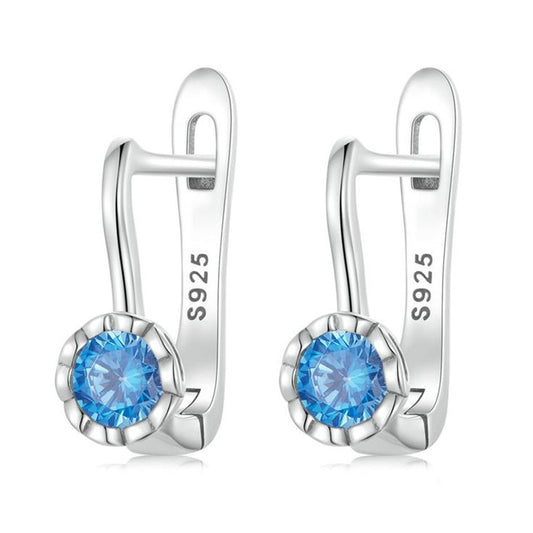 Aretes Circón Azul Brillante