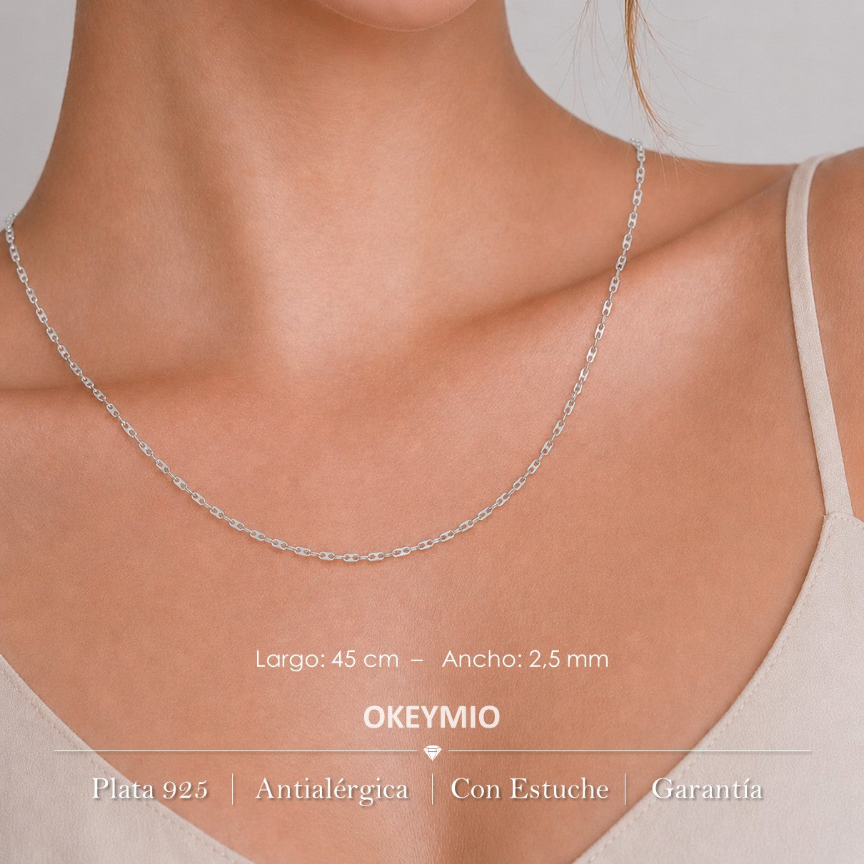 Cadena Tejido Gucci (45cm) Plata 925 Italiana