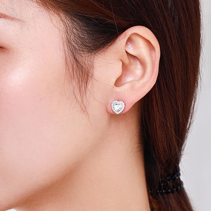 Aretes Topos Corazón En Plata 925