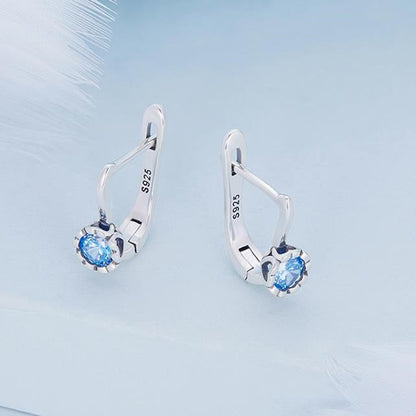 Aretes Circón Azul Brillante