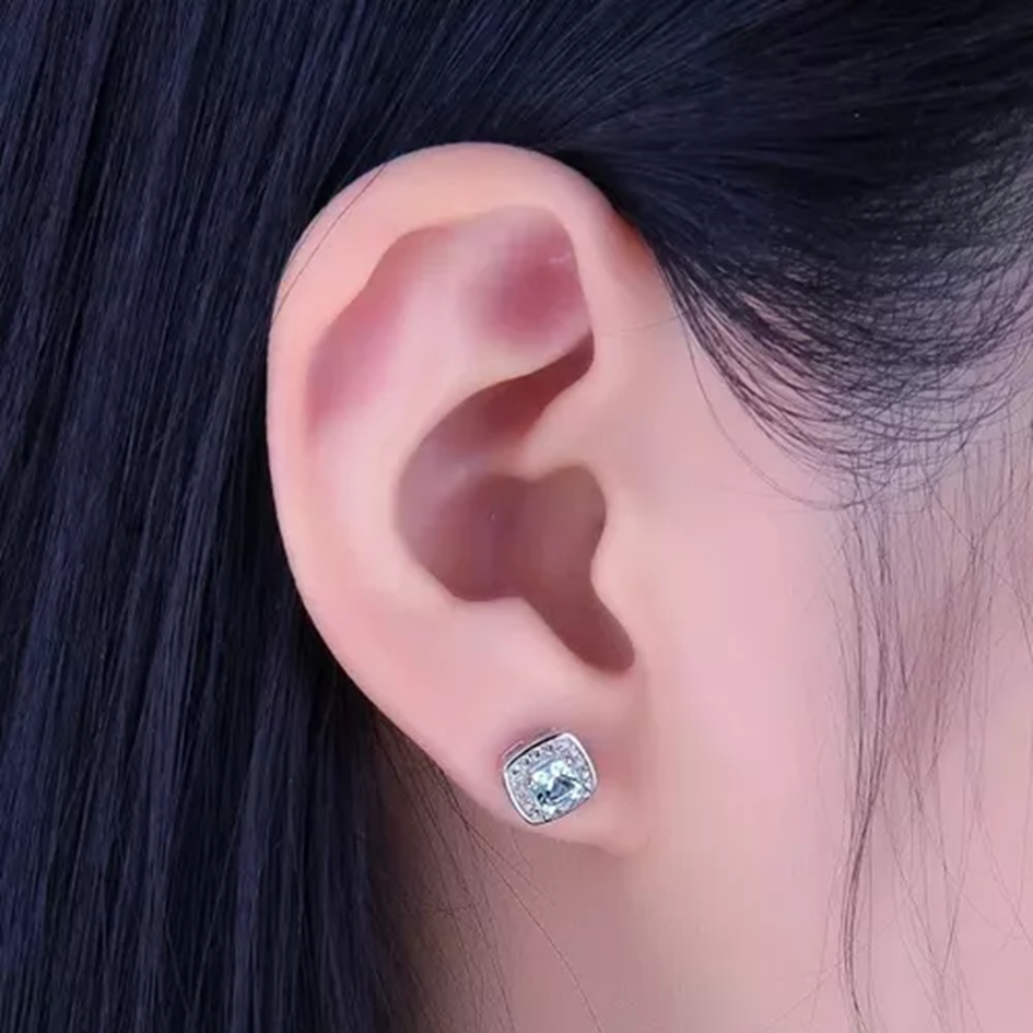 Aretes Pendientes Topos Topacio Con Circones En Plata 925