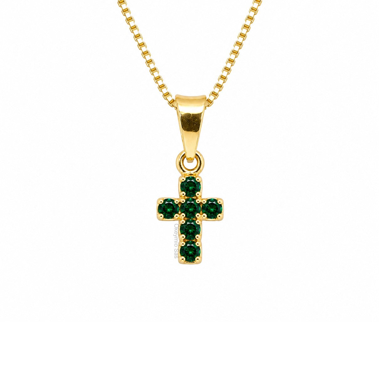 Dije y Cadena Cruz Oro Laminado 18k
