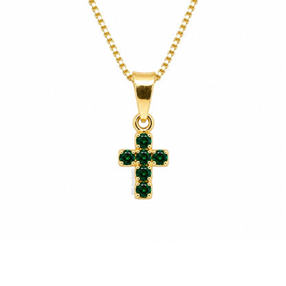 Dije y Cadena Cruz Oro Laminado 18k