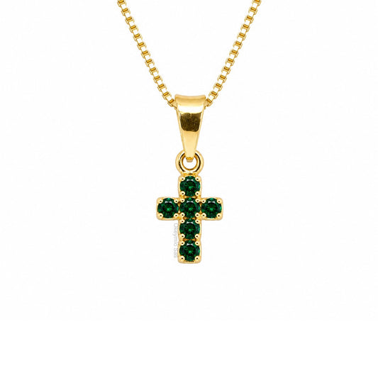 Dije y Cadena Cruz Oro Laminado 18k