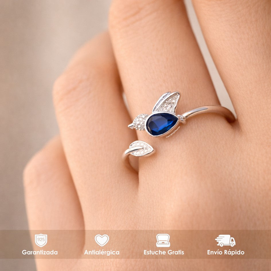 Anillo Ajustable Pajaro para Mujer En Plata 925