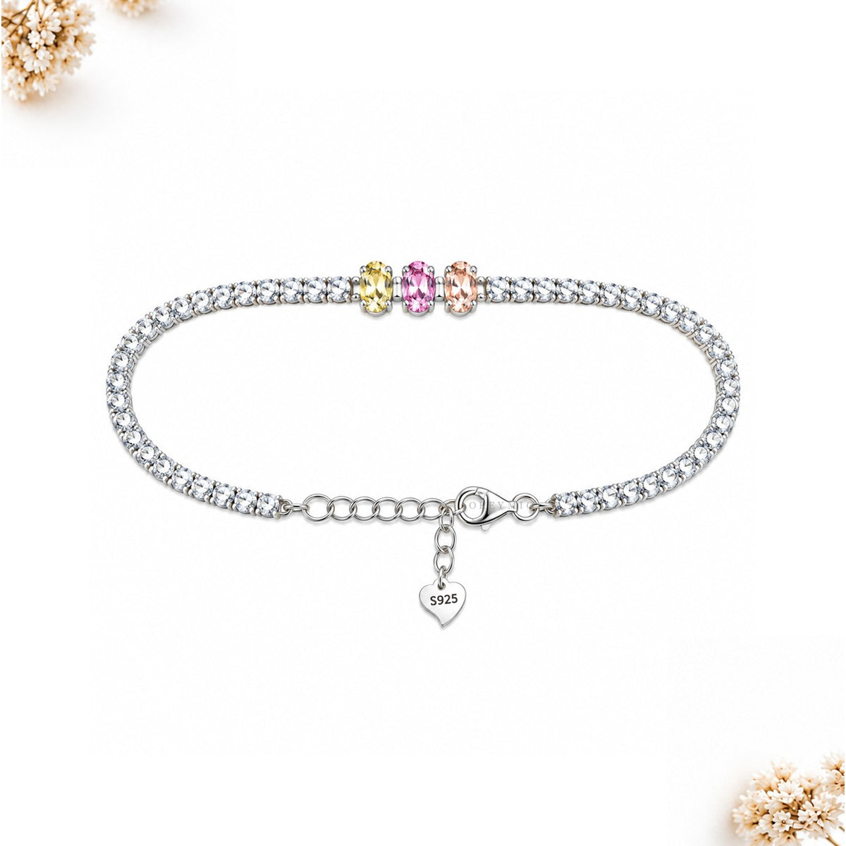 Pulsera Manilla Tipo Tennis Con Circones En Plata 925 Italiana