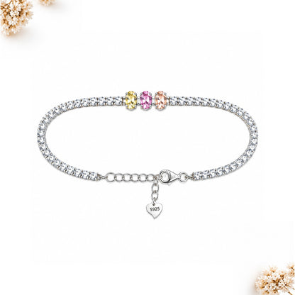 Pulsera Manilla Tipo Tennis Con Circones En Plata 925 Italiana