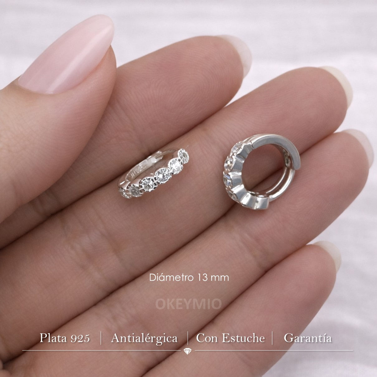 Aretes Candongas En Plata 925 Con Circones