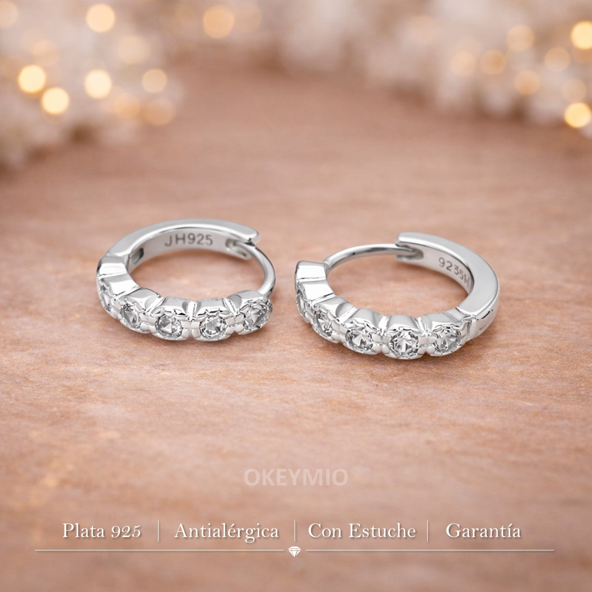 Aretes Candongas En Plata 925 Con Circones