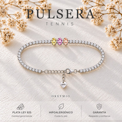 Pulsera Manilla Tipo Tennis Con Circones En Plata 925 Italiana