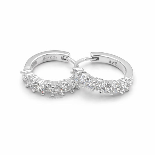 Aretes Candongas Elegantes En Plata 925 Con Circones