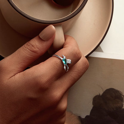 Anillo Ajustable Colibrí En Plata 925