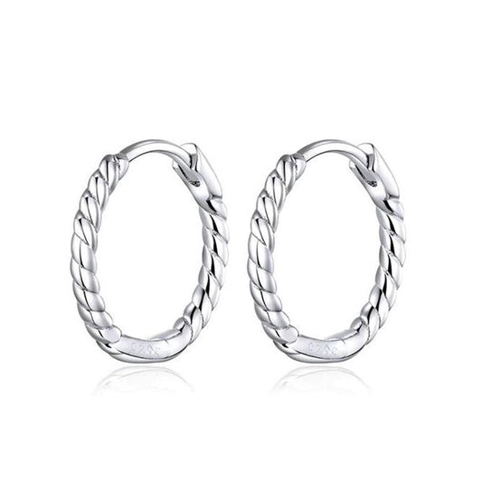 Aretes Candonga En Plata 925 Trenzados Hipoalergénicos