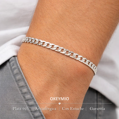 Pulsera En Plata 925 Italiana Tipo Cubana