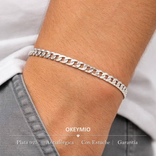 Pulsera En Plata 925 Italiana Tipo Cubana