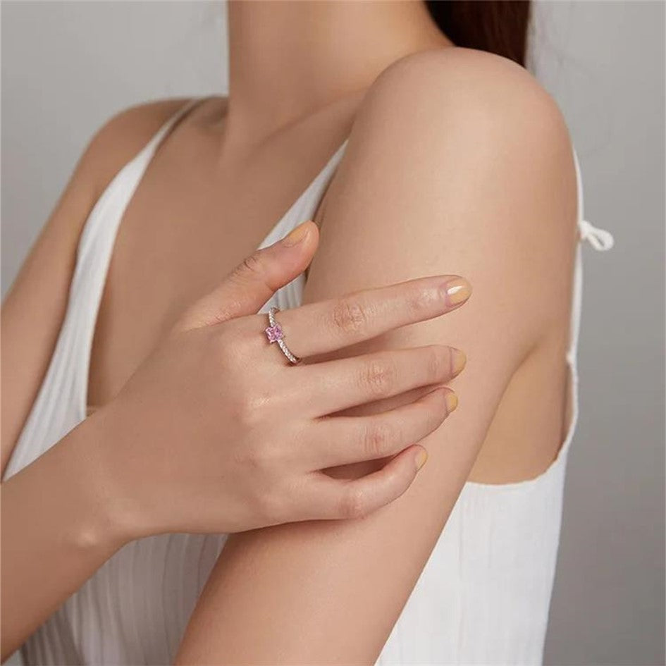 Anillo Plata 925 Solitario Circonita Brillante