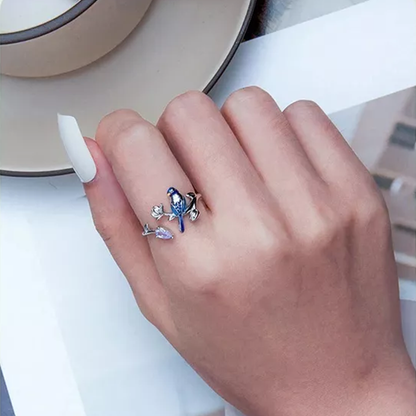 Anillo Ajustable Para Mujer Pájaro