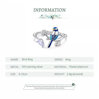 Anillo Ajustable Para Mujer Pájaro