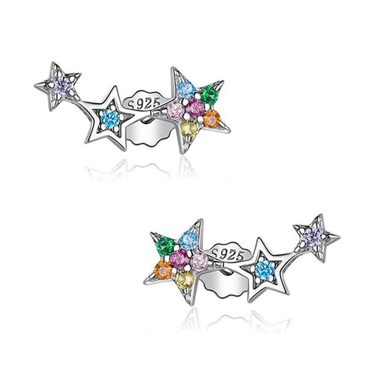Aretes Estrellas En Plata 925