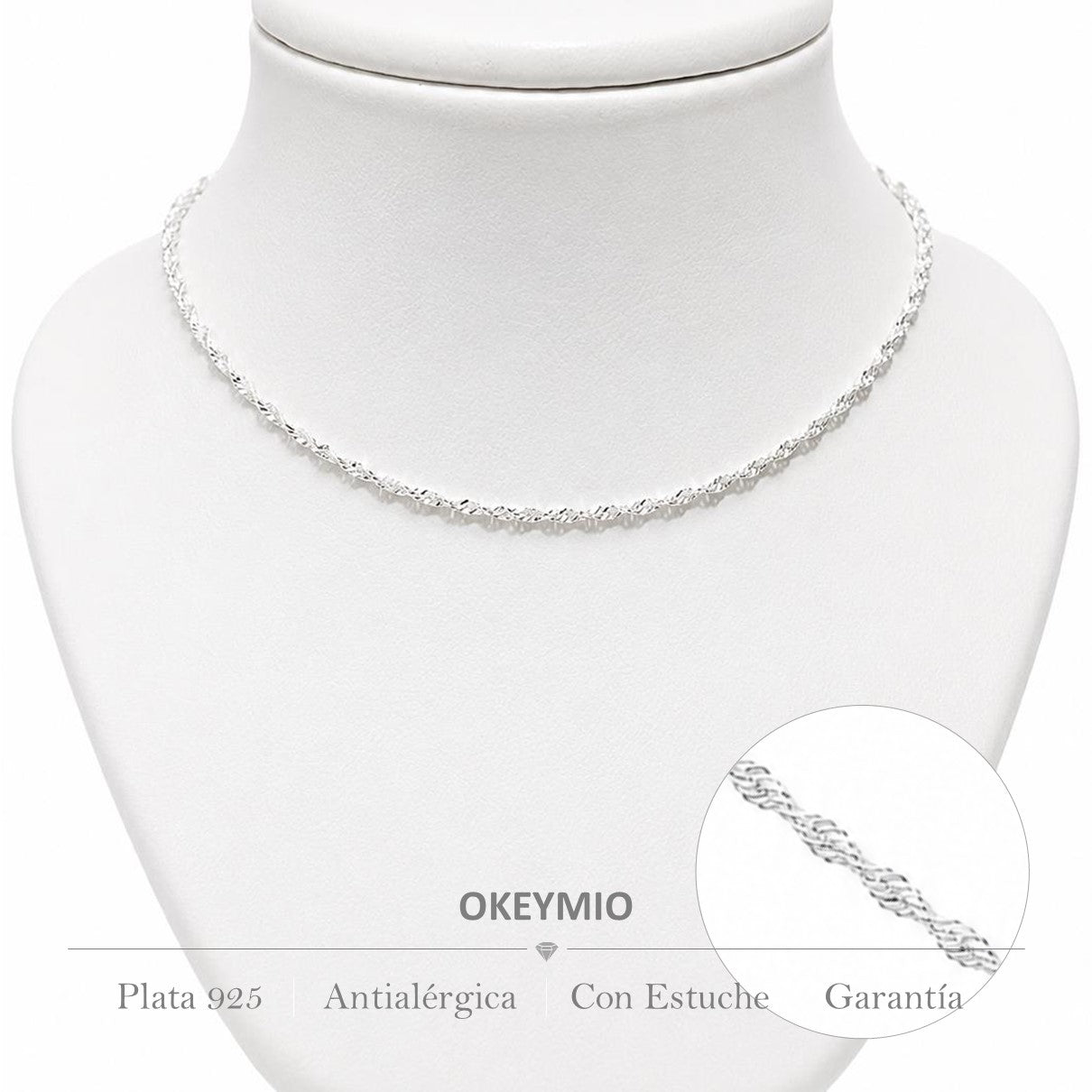 Cadena Singapur En Plata 925 (45cm)