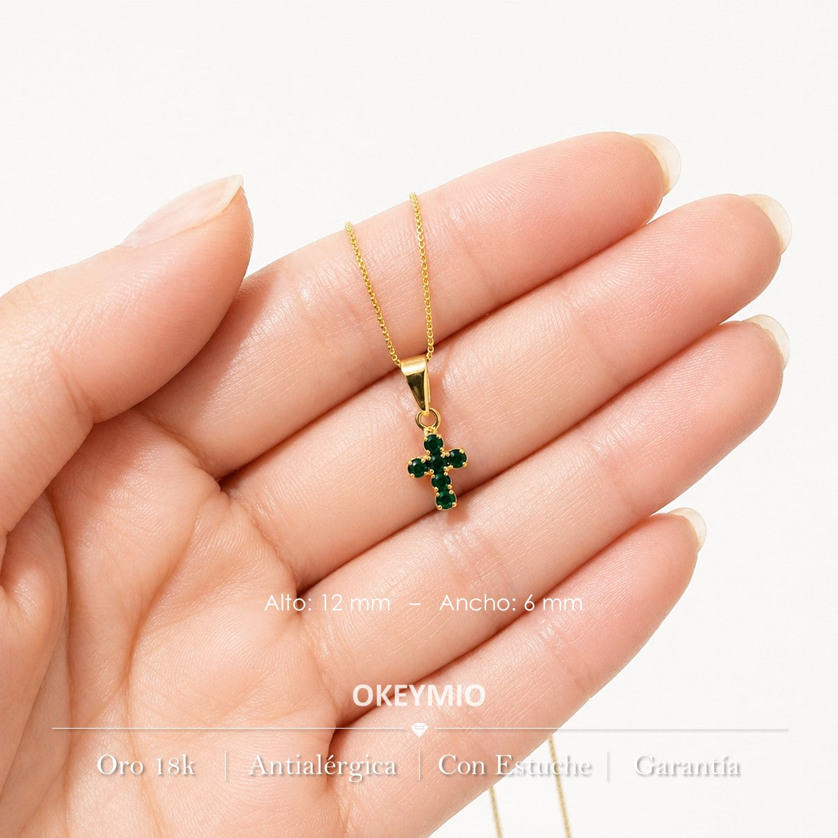 Dije y Cadena Cruz Oro Laminado 18k