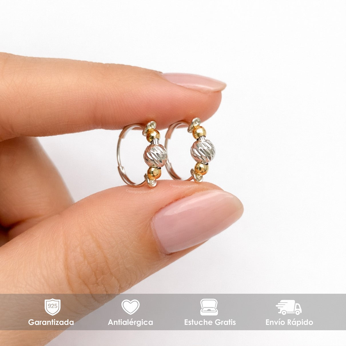 Candongas Oro Plata 925 - 1.2 Cm