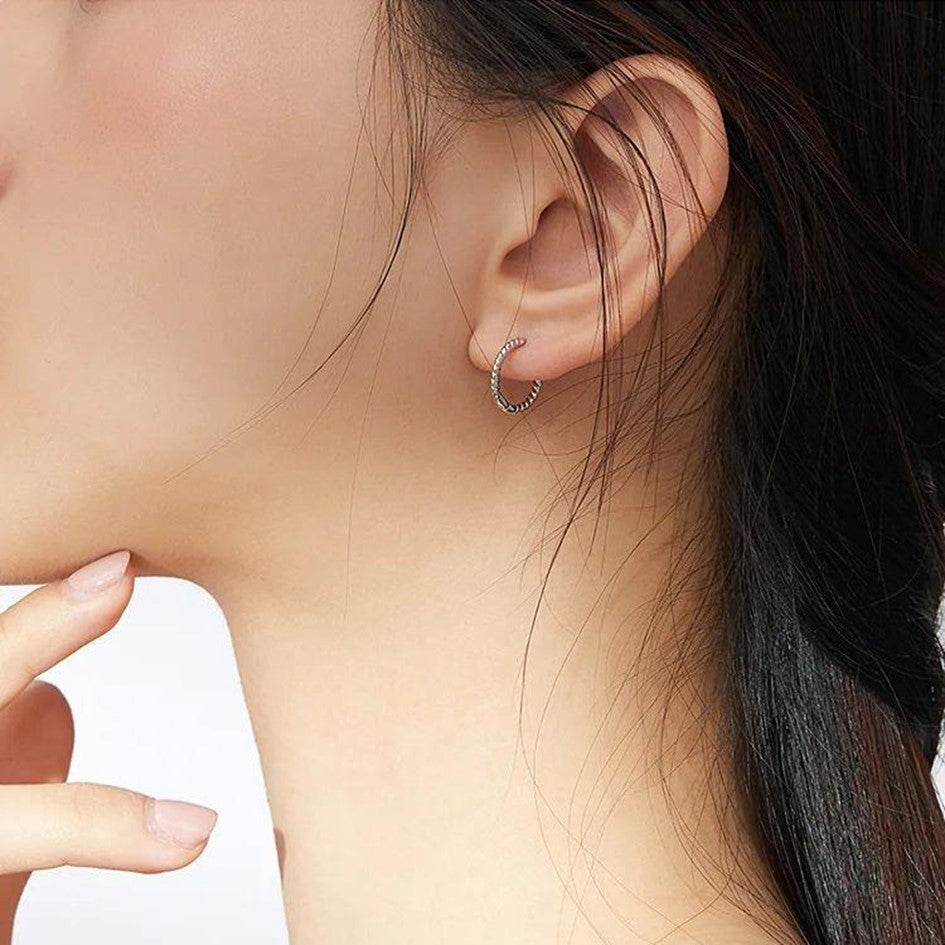 Aretes Candonga En Plata 925 Trenzados Hipoalergénicos