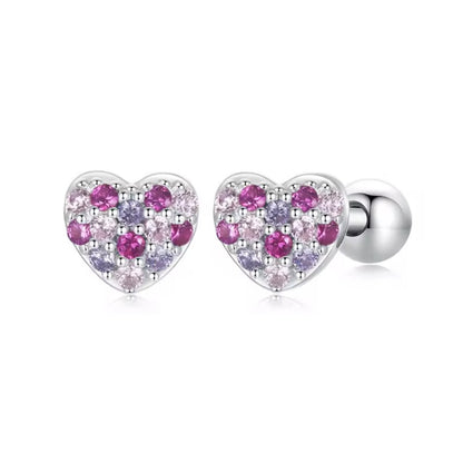 Aretes Topos Corazón En Plata 925