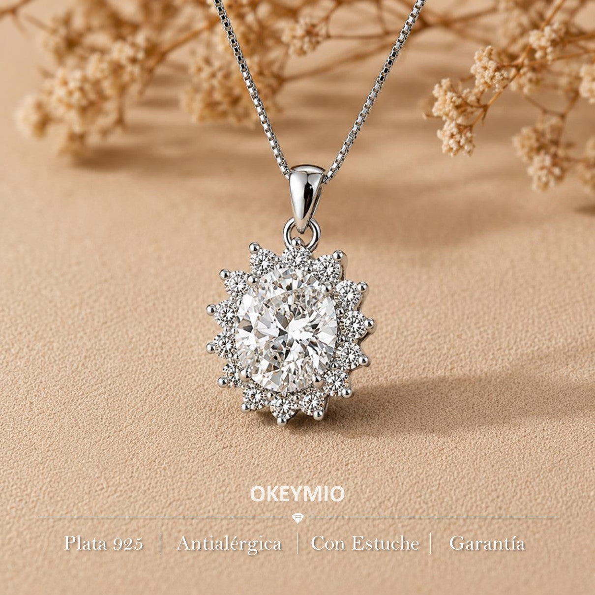 Dije y Cadena En Plata 925 Italiana Elegante