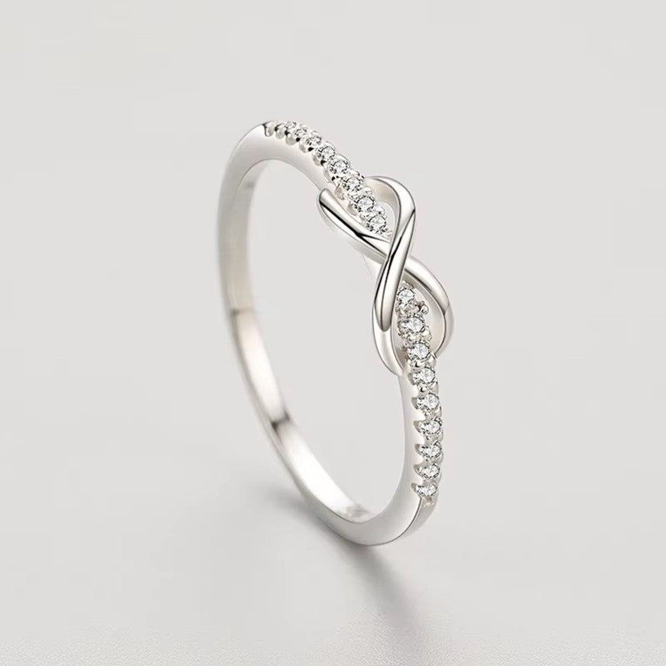 Anillo En Plata 925 Y Circonitas Amor Infinito