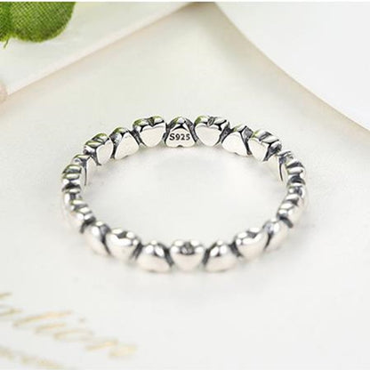 Anillo De Corazones Sencillo Para Mujer