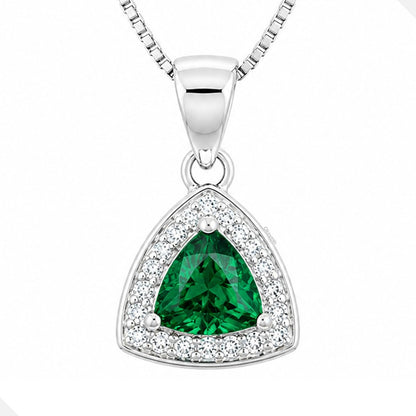 Dije Plata 925 Trillion Verde Con Circones Diseño Elegante