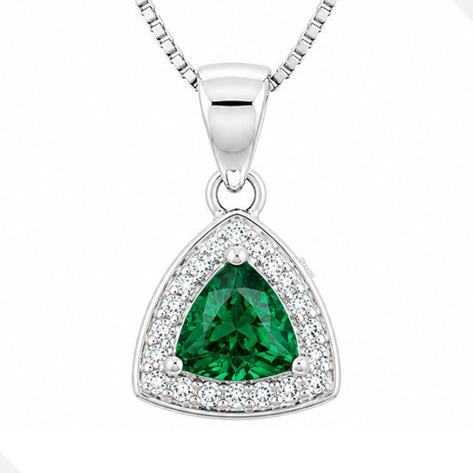 Dije Plata 925 Trillion Verde Con Circones Diseño Elegante