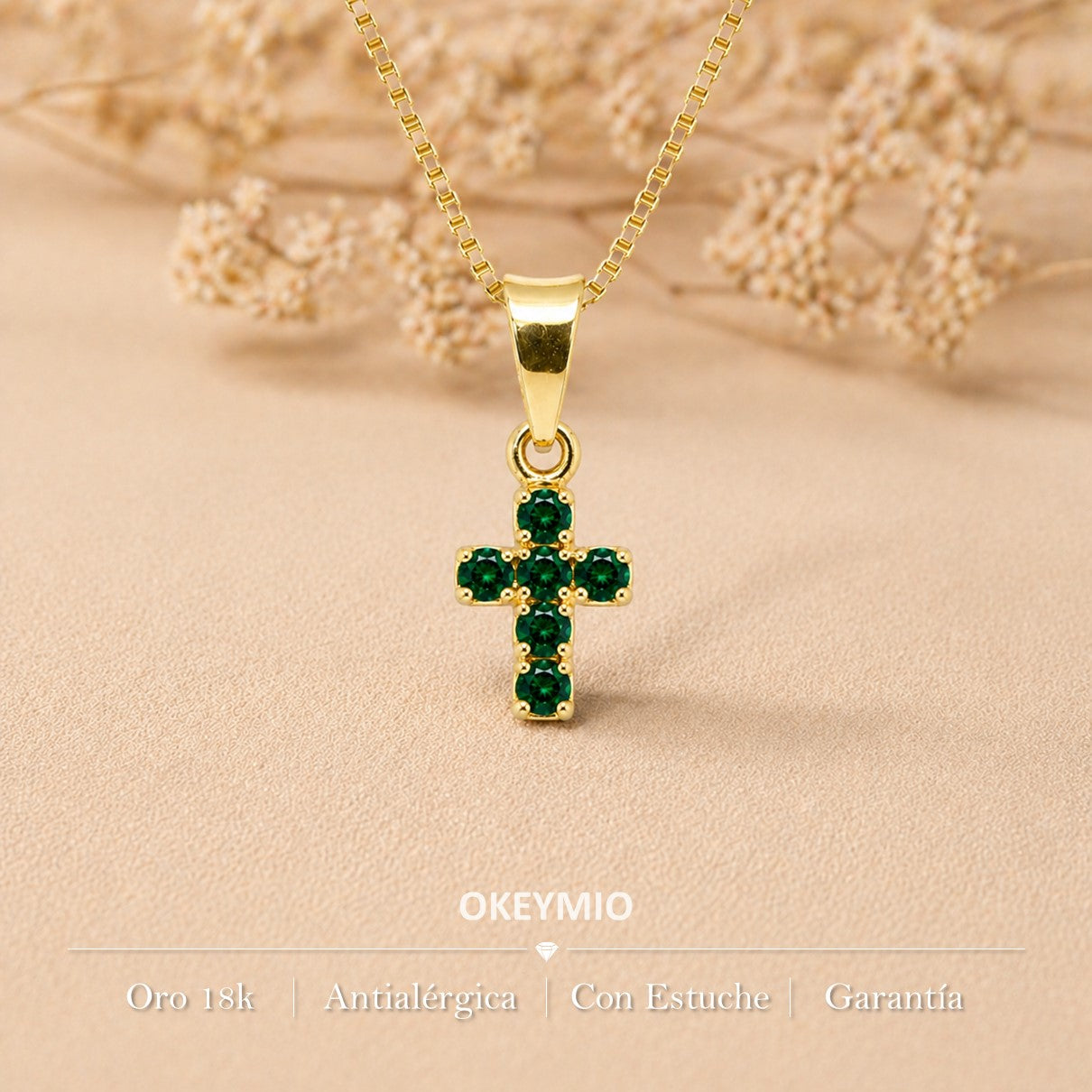 Dije y Cadena Cruz Oro Laminado 18k