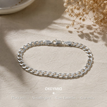 Pulsera En Plata 925 Italiana Tipo Cubana