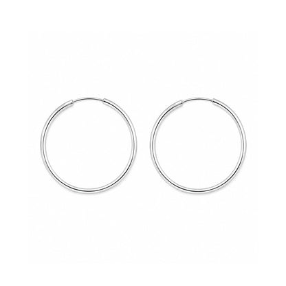 Aretes Aro Candonga En Plata 925 1.9 mm