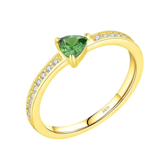 Anillo Compromiso En Plata 925 Chapado en Oro 18k