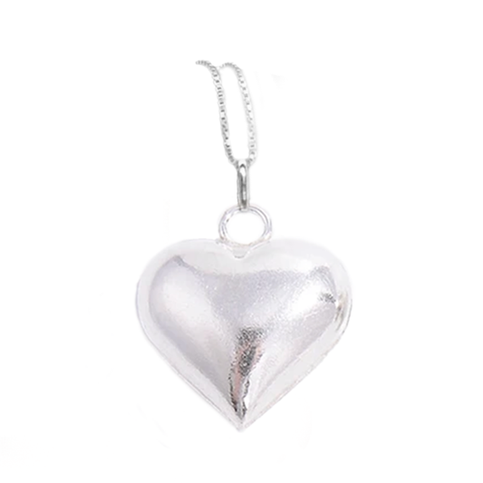 Cadena Con Dije Corazón Inflado En Plata 925