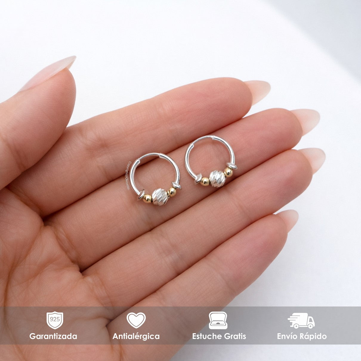 Candongas Oro Plata 925 - 1.2 Cm