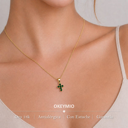 Dije y Cadena Cruz Oro Laminado 18k