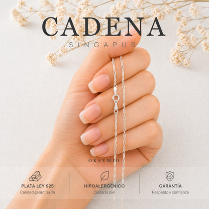 Cadena Singapur En Plata 925 (45cm)