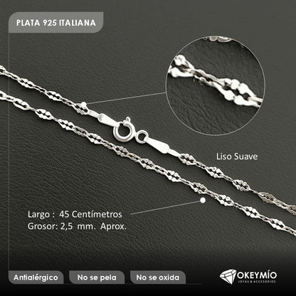 Cadena Tejido Trebol (45cm)